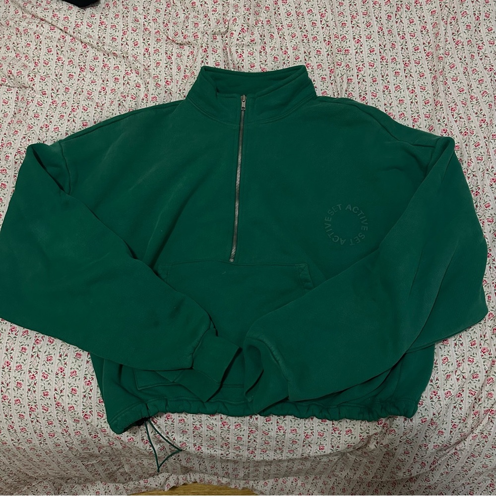 SET Active Palm Green Half-Zip Pullover